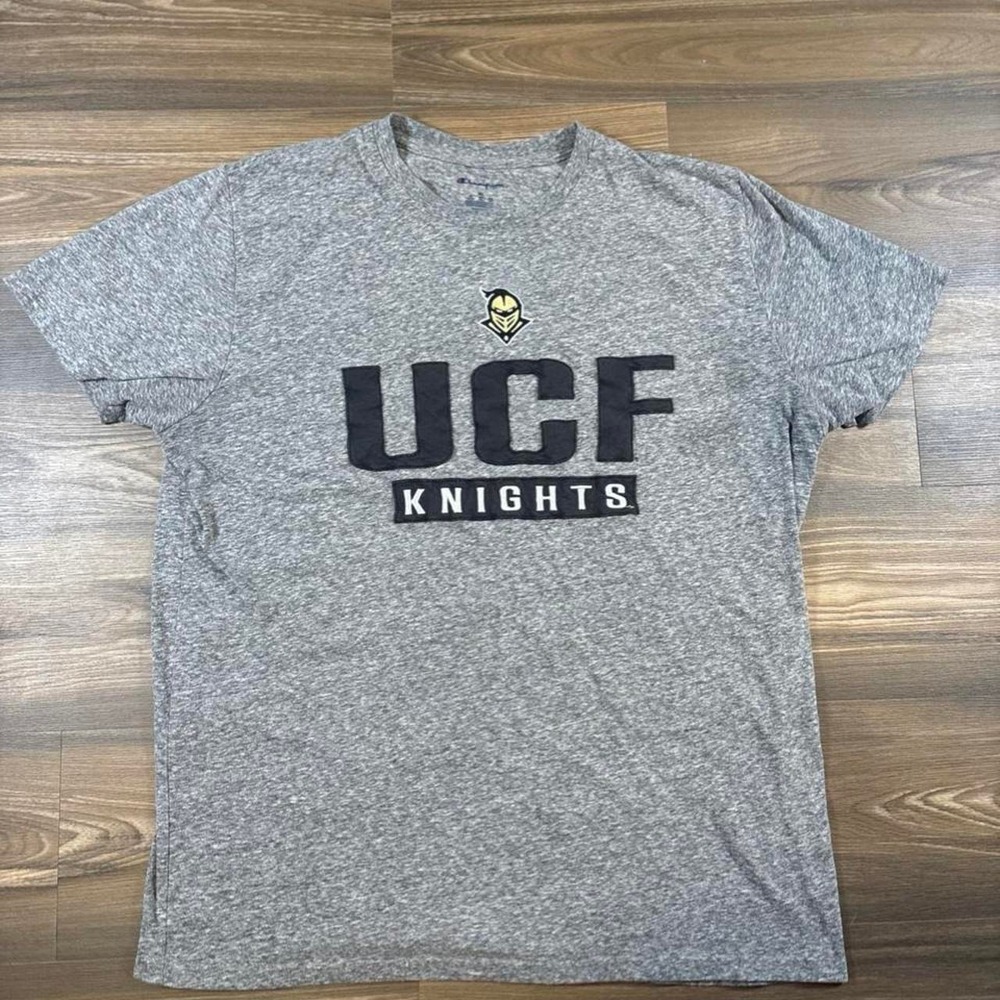 Gray Champion UCF Knights t-shirt with black text and logo